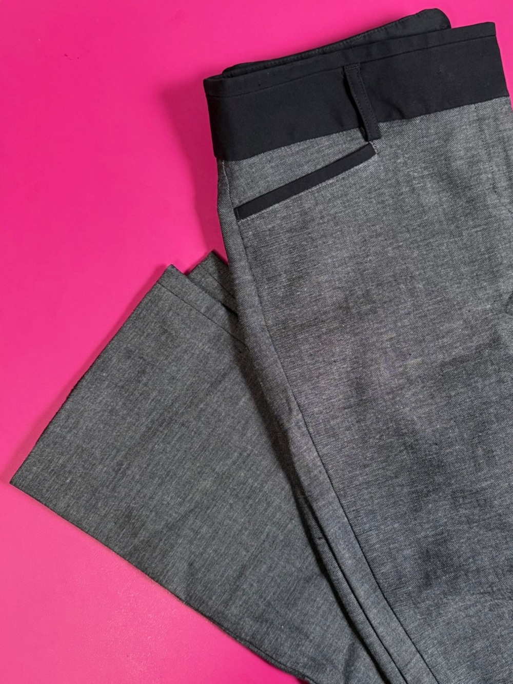 Express Columnist Pant Size 6R Dark Grey with Black Colorblock Office Dress Pant